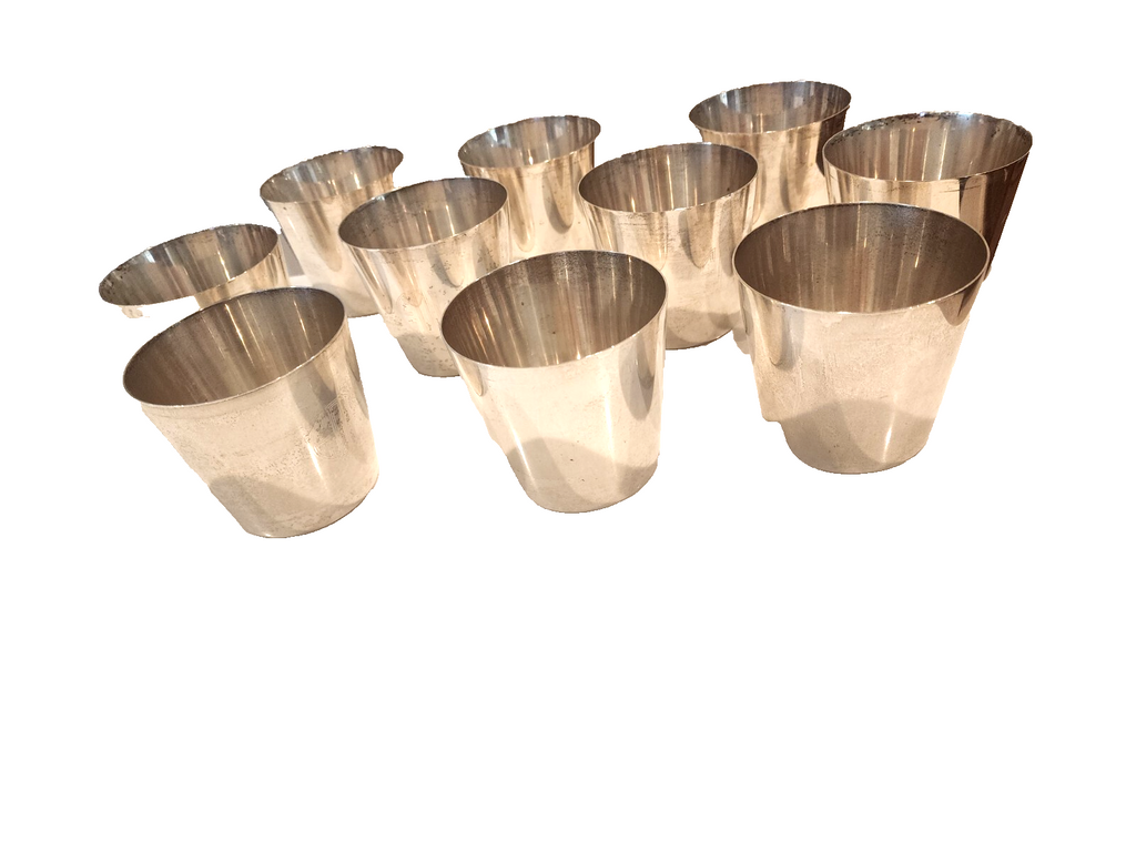 Set of 10 Sterling Silver TIFFANY & CO Mint Julep Cups Monogrammed