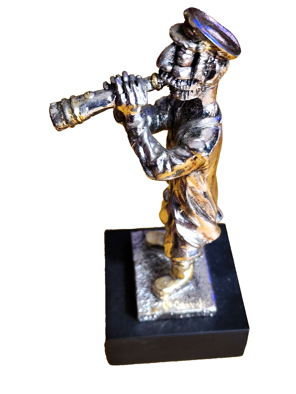 H.KARSHI 925 Silver Statue - Man with Flute
