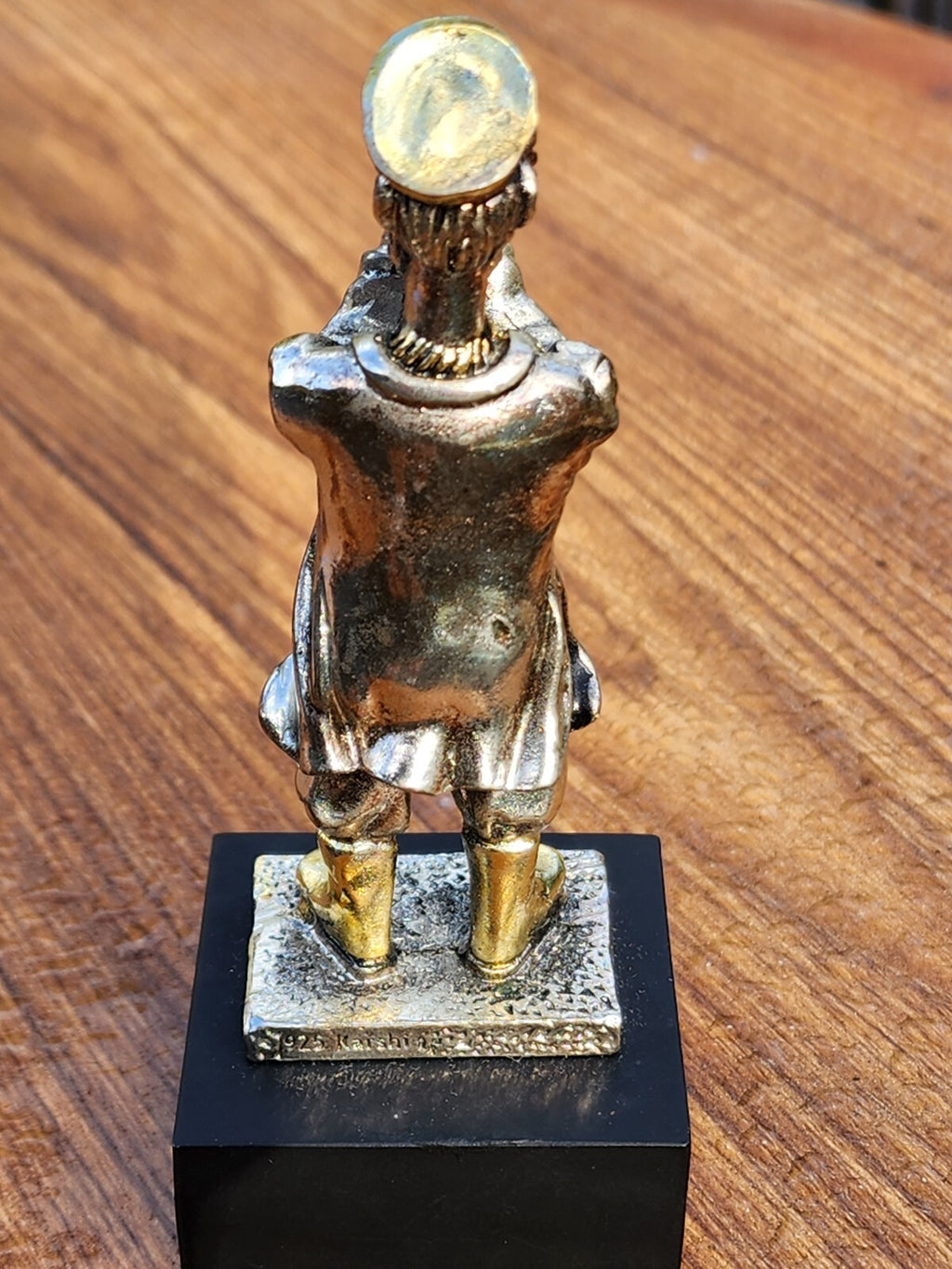 Vntg Jewish Hassidic Man Playing A Trumpet 925 Figurine Israel Judaica Judaism