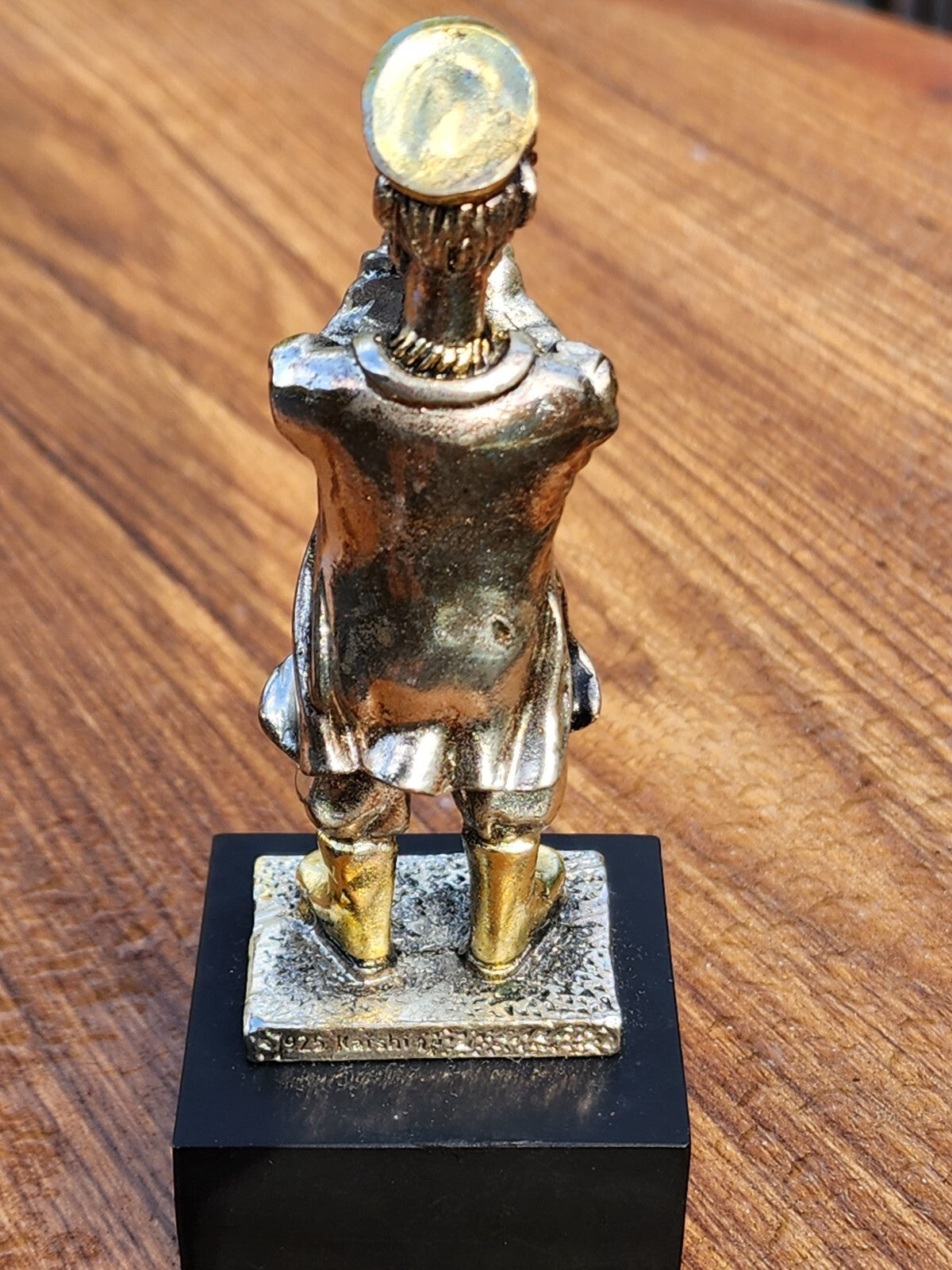 Vntg Jewish Hassidic Man Playing A Trumpet 925 Figurine Israel Judaica Judaism
