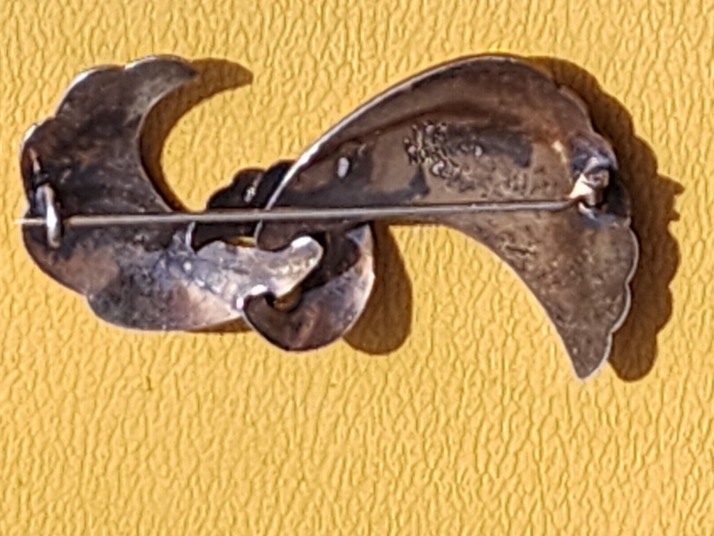 Vintage Nils Elvik Sterling Silver Enamel Brooch Norway