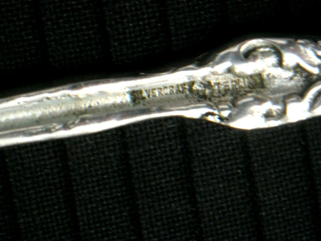 Antique Silvercraft Sterling Silver 9" Pierced Serving Spoon Lilly Pattern