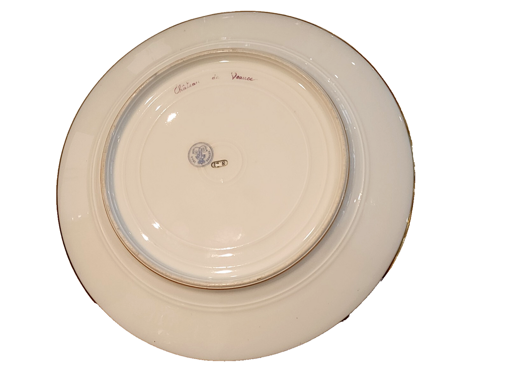 Sevres Porcelain Plate Chateau Des Veauce 19c