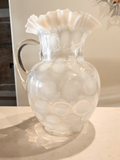 Vintage Fenton Coin Dot Opalescent Pitcher 9.5”