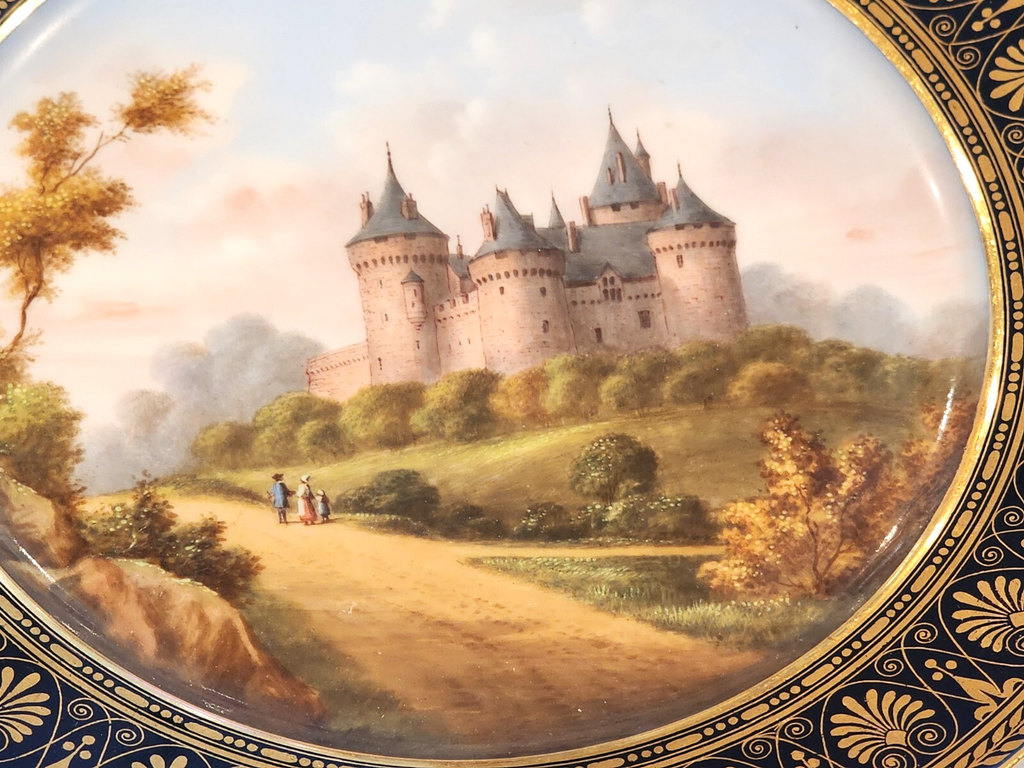 Sevres Porcelain Plate Chateau Des Combourg 19c