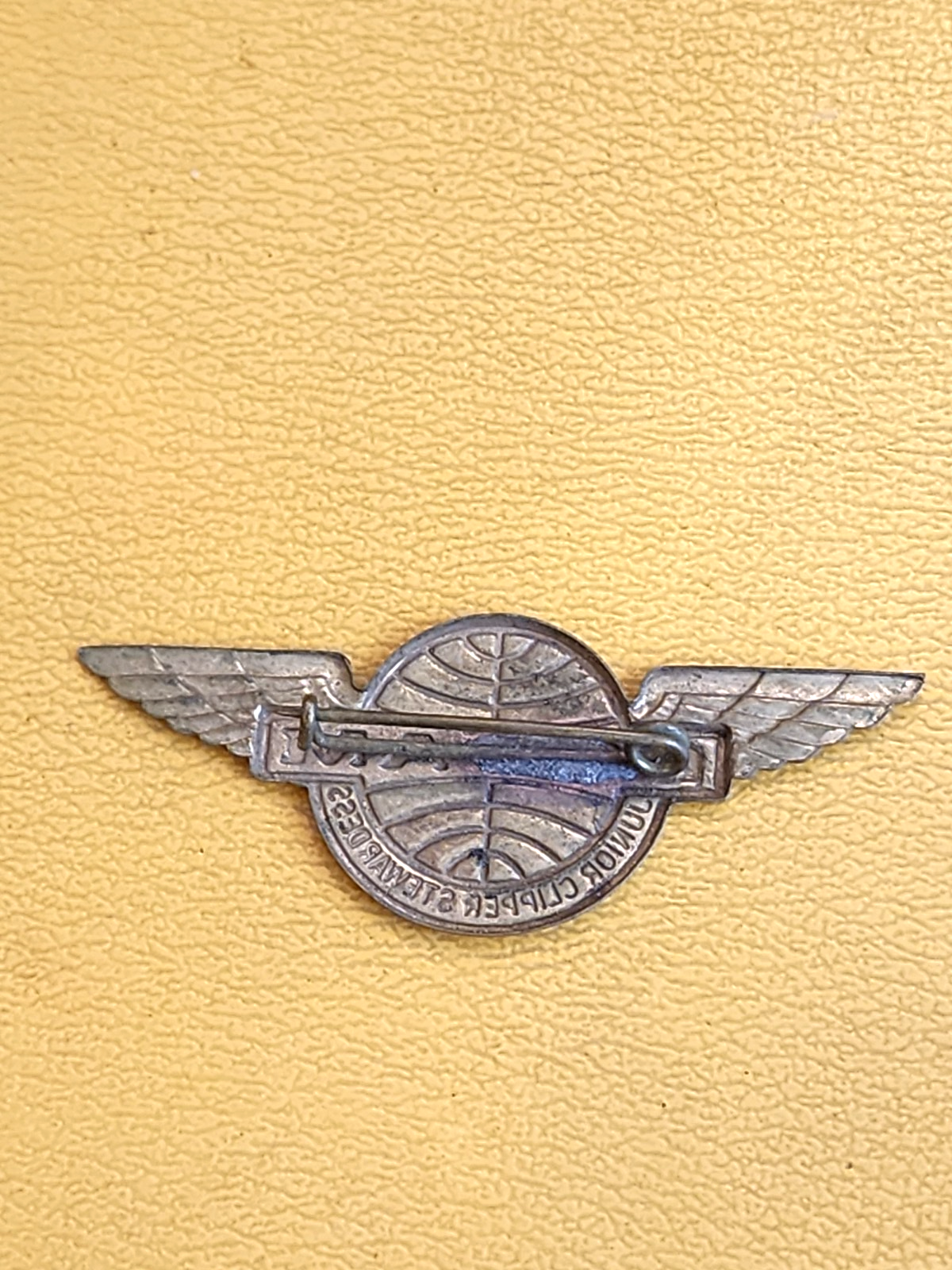 Vtg Pan Am Airlines Jr Clipper Stewardess Flight Attendant Metal Wings Pin Badge