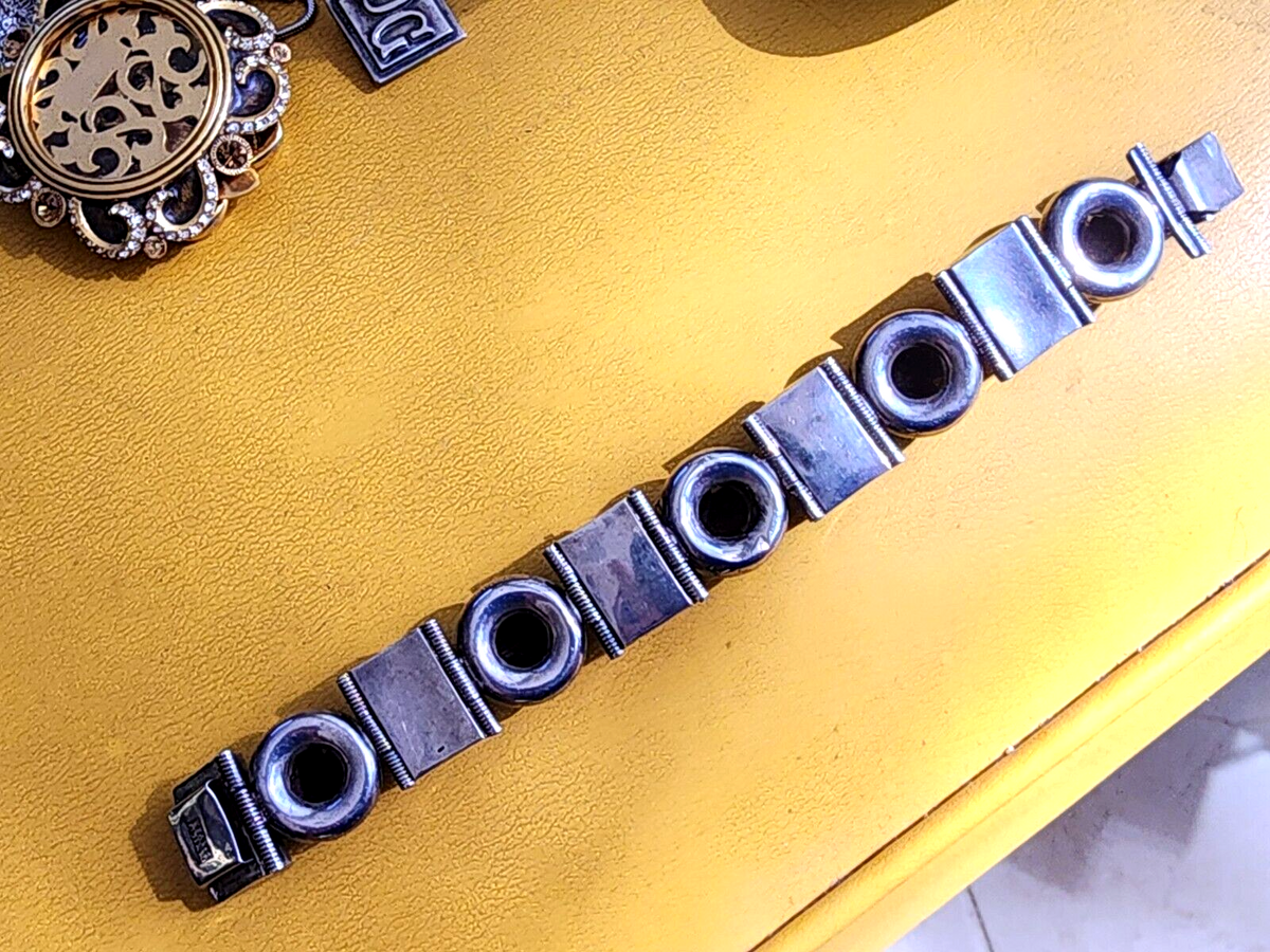 Vintage Mexican .925 Sterling Silver BRACELET with Blue Turquoise Stones