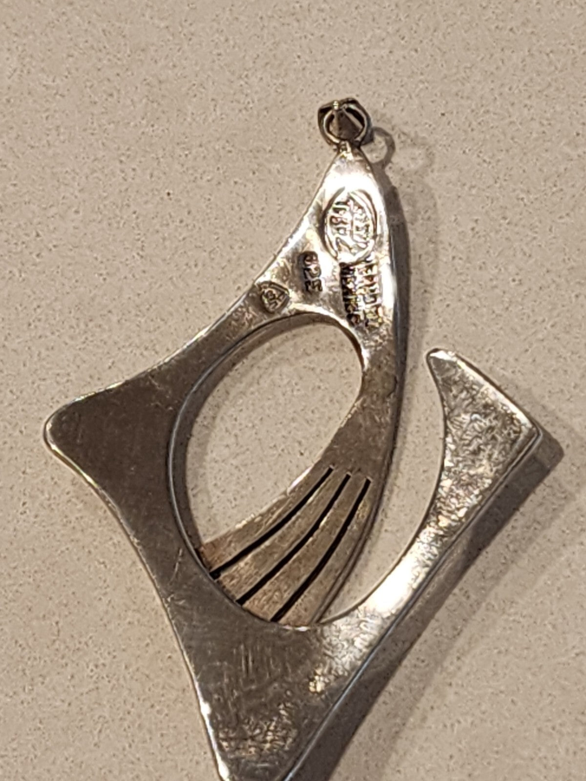 1950 3" PENDANT NECKLACE, Sterling, Signed Josephina Zagal