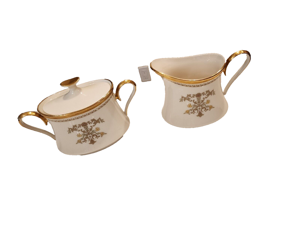 Discontinued Lenox Castle Garden Cream And Lidded Sugar