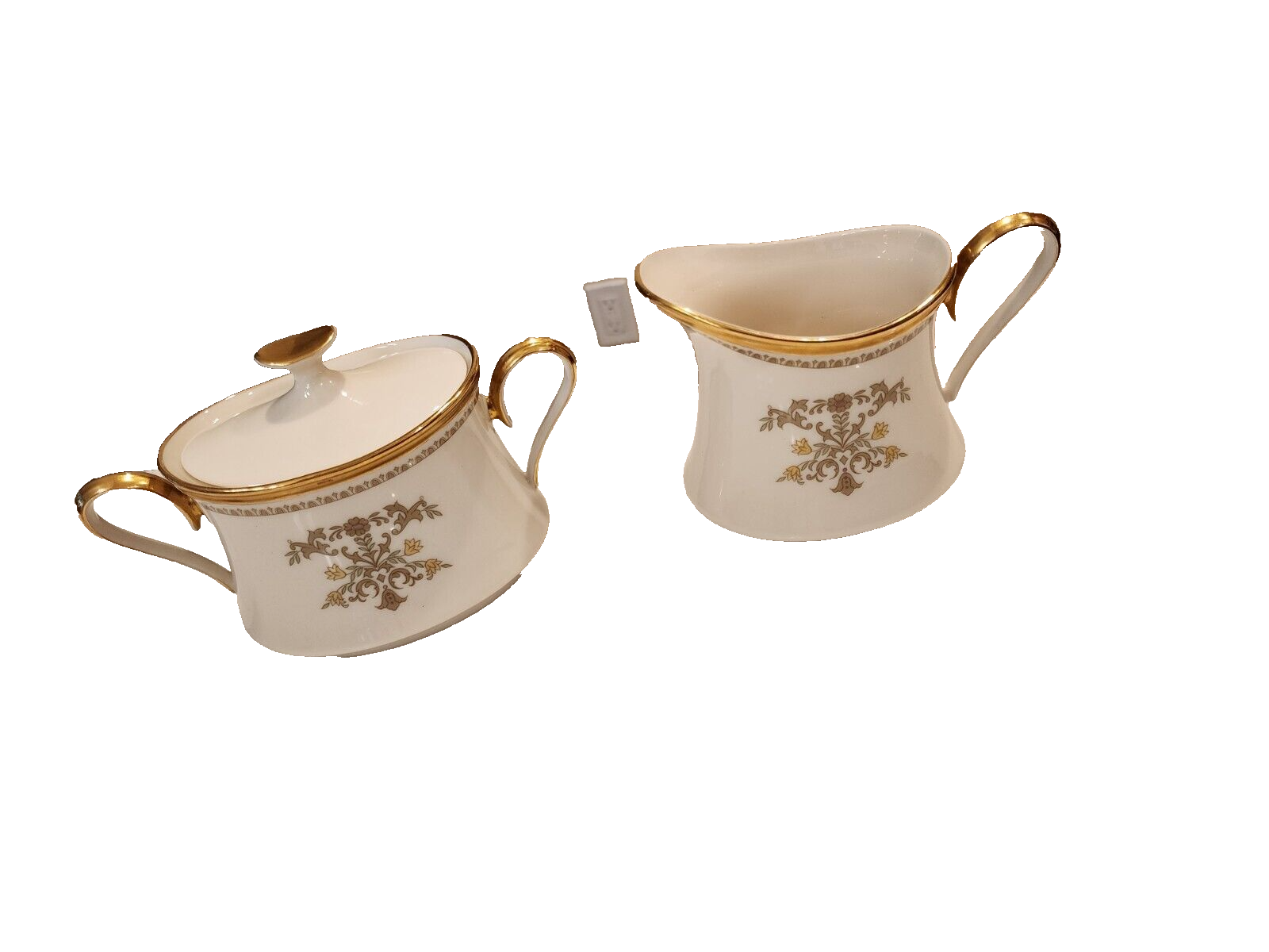 Discontinued Lenox Castle Garden Cream And Lidded Sugar