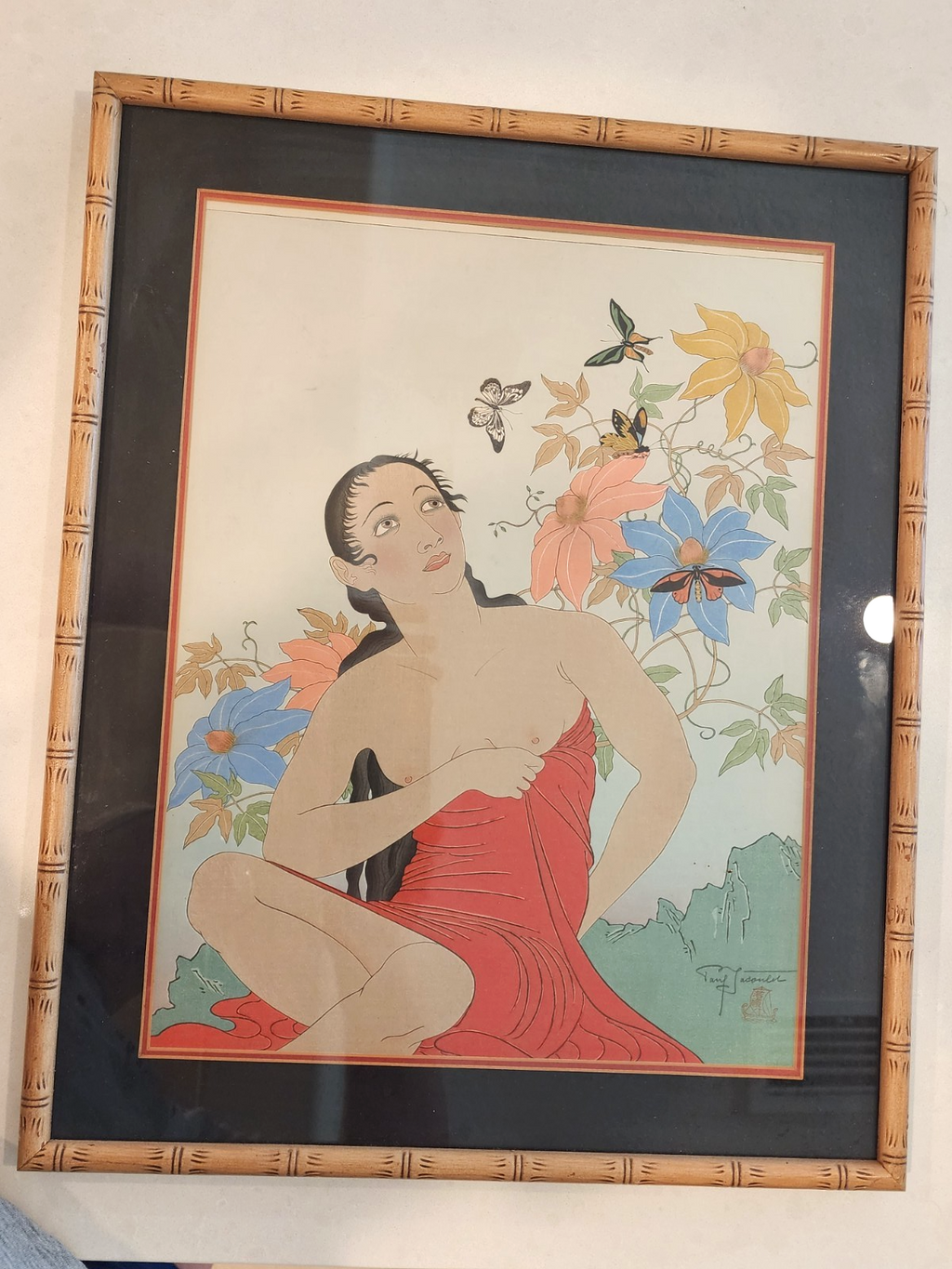 Original Paul Jacoulet Woodblock Print 1939 "LES PAPILLIONS TROPIQUES"