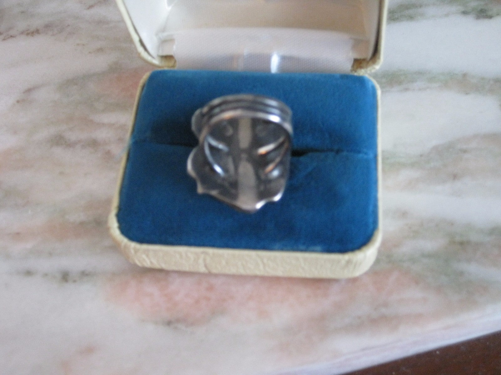 Midcentury Modern Sterling Silver & Turquoise Ring Size 5