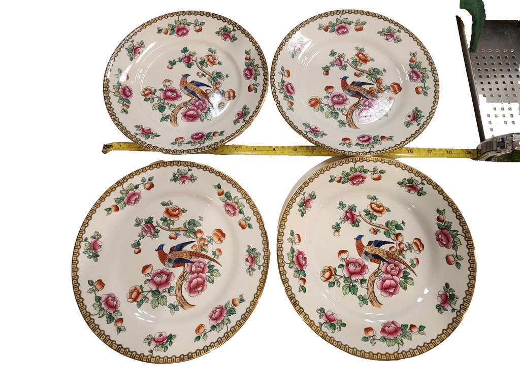 Set of 4 . Winkle & Co England Pheasant Bird Flowering Tree Branch 9" Plate