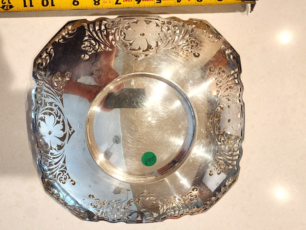 Antique Cooper Brothers & Sons Sterling Silver Floral Tray 11 Inch