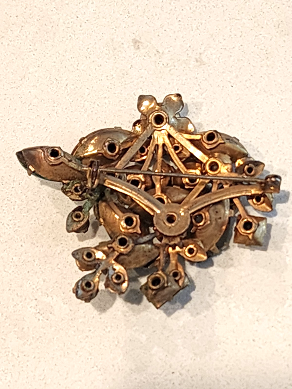 Gorgeous Regency Style Jewels Amber Swirled Italian Art Glass Brooch