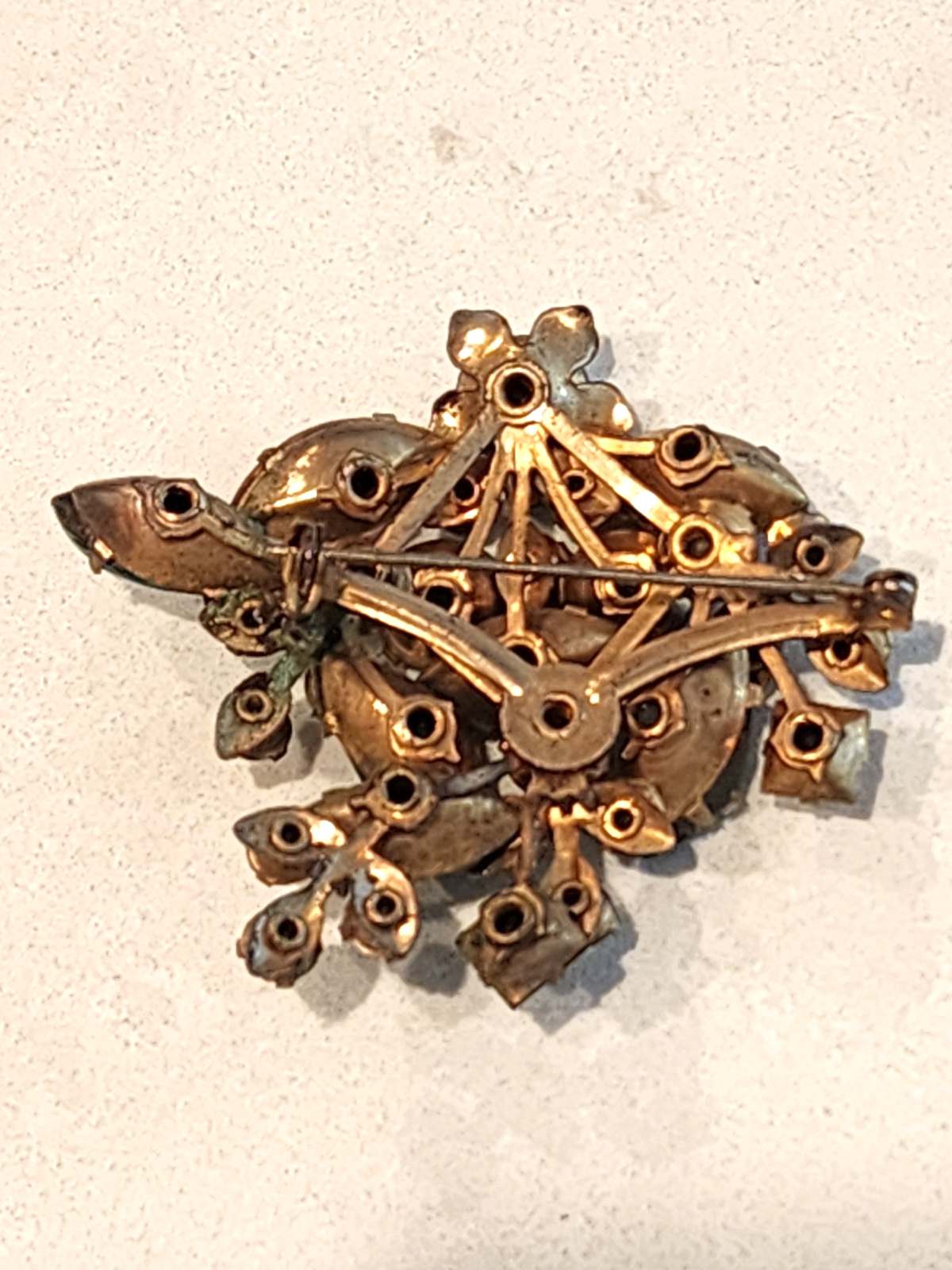 Gorgeous Regency Style Jewels Amber Swirled Italian Art Glass Brooch