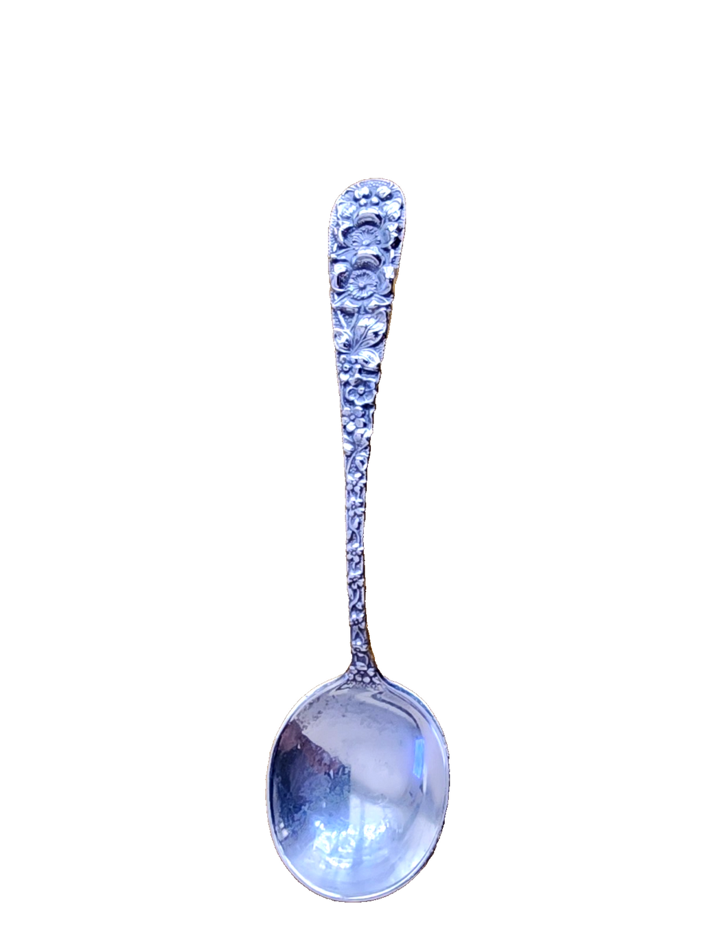 Stieff Forget Me NOT Pattern Sterling Silver Baby Spoon 4.5"