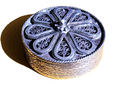 Vintage Small Round Filigree Pill Box 925 Sterling Silver