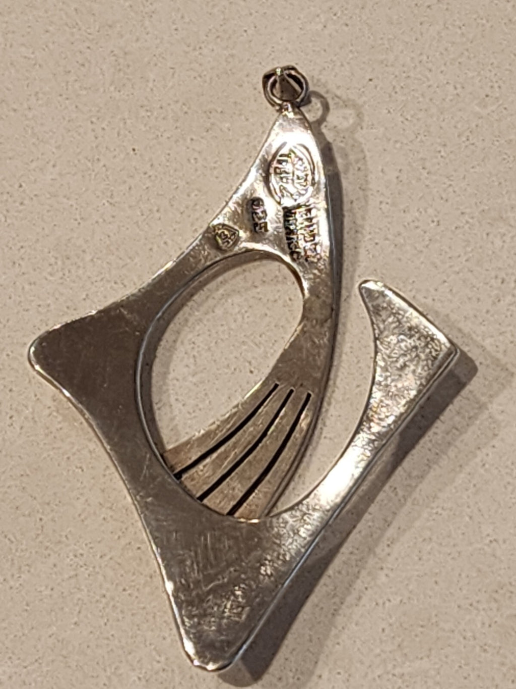 1950 3" PENDANT NECKLACE, Sterling, Signed Josephina Zagal