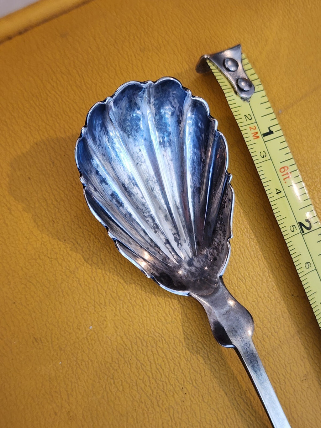 Wood & Hughes Sterling Shell TEASPOON 5 3/4" Jessie Monogram