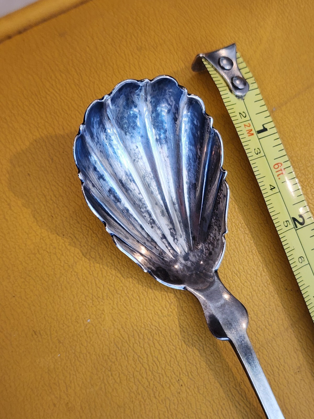 Wood & Hughes Sterling Shell TEASPOON 5 3/4" Jessie Monogram