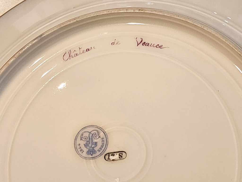 Sevres Porcelain Plate Chateau Des Veauce 19c