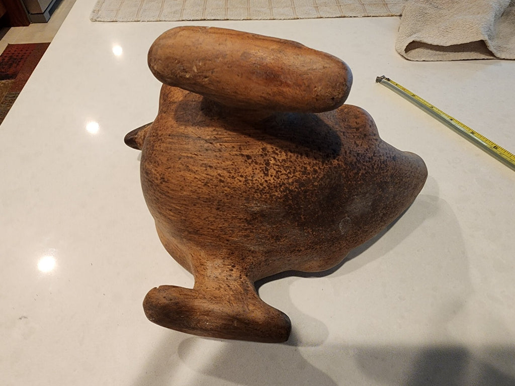 Vintage Terra Cotta Bird Art Pottery Vessel Vase Primitive Signed Mexico 1974
