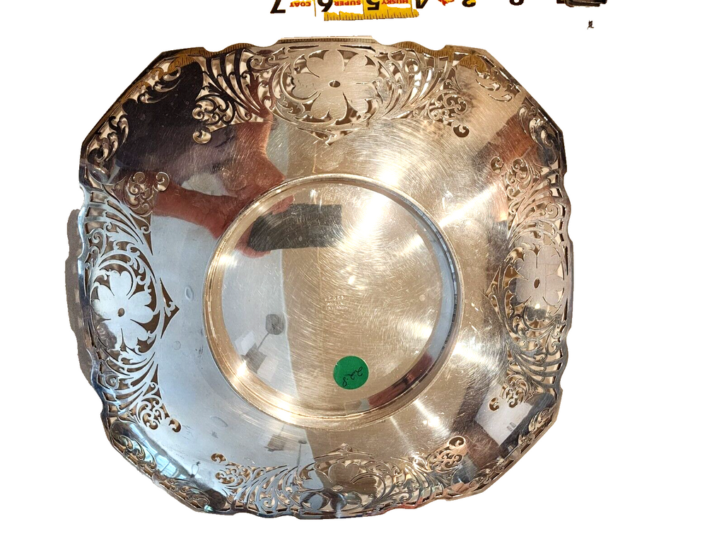Antique Cooper Brothers & Sons Sterling Silver Floral Tray 11 Inch