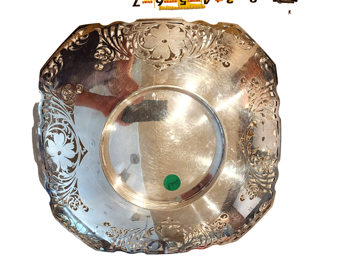 Antique Cooper Brothers & Sons Sterling Silver Floral Tray 11 Inch