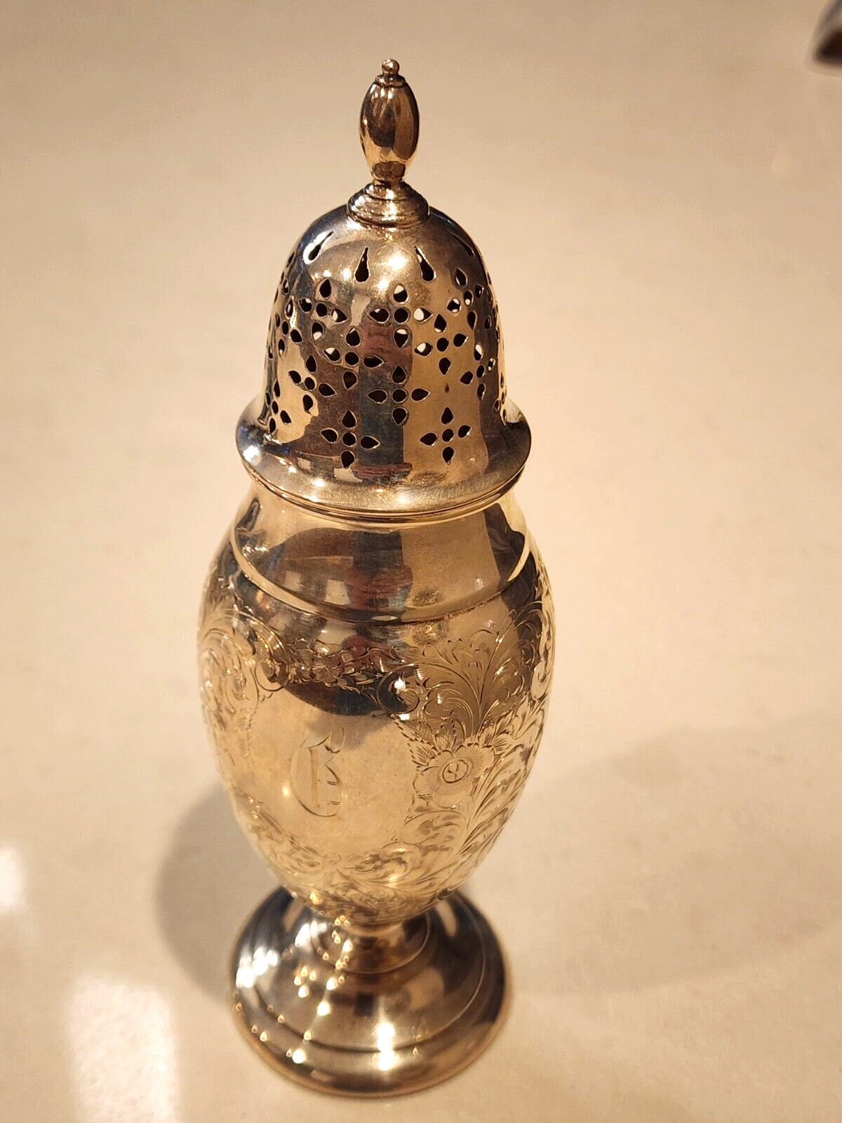 Antique MAPPIN & WEBB 1900's Sterling 925 Muffineer SUGAR SHAKER