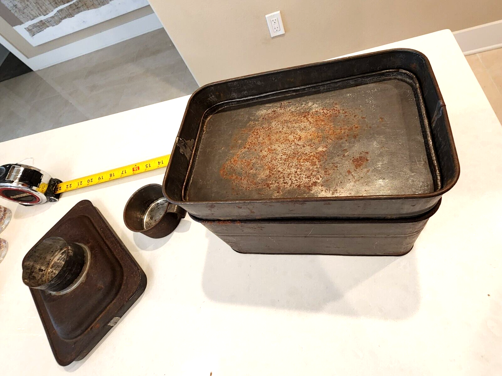 Antique Miners Railroad Metal Lunchbox Complete HTF VGC