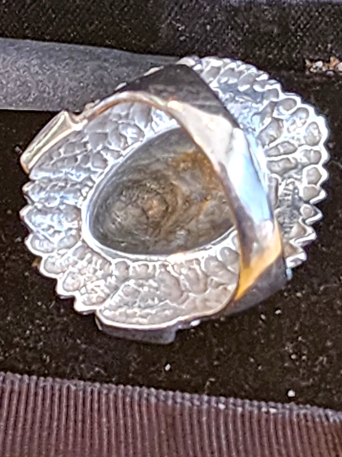 Vintage Ted Ott Sterling Silver & Turquoise Eagle Ring Size 12