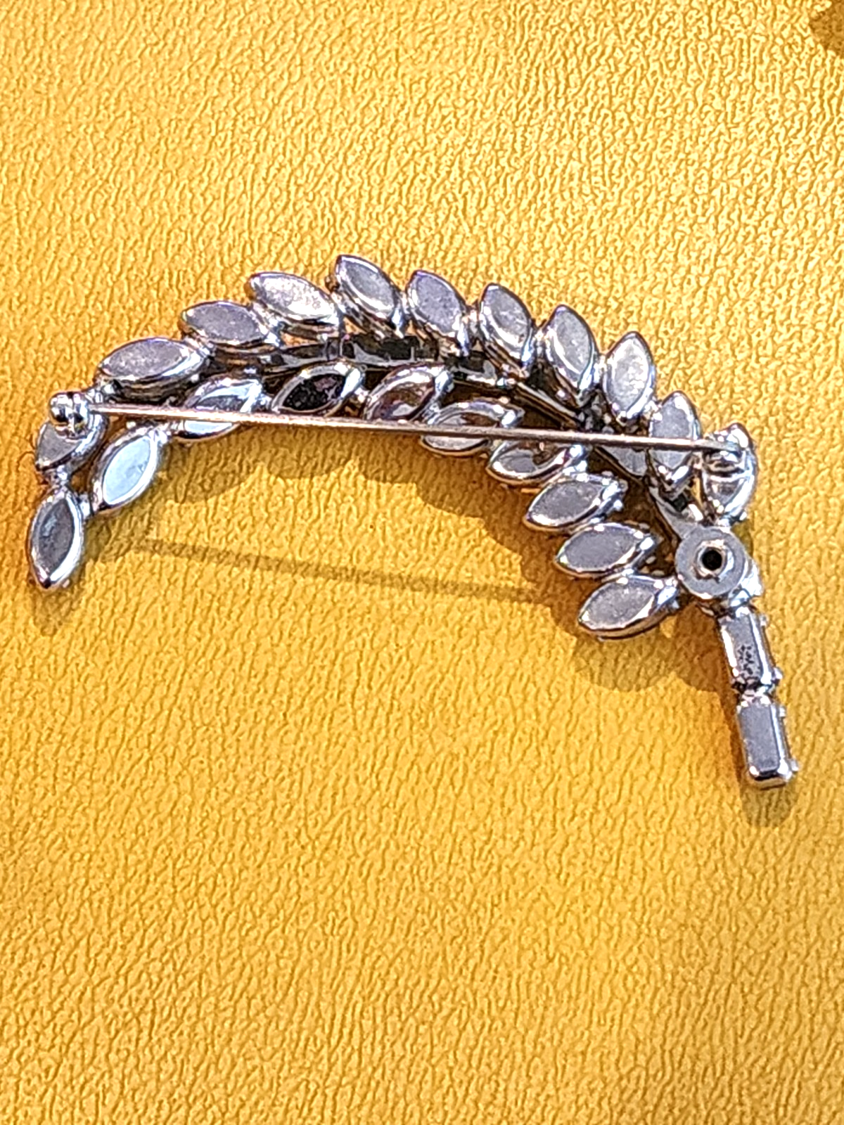 Blue Rhinestones Multi-Colored  Brooch Open Back Stones Shine 1960's VTG