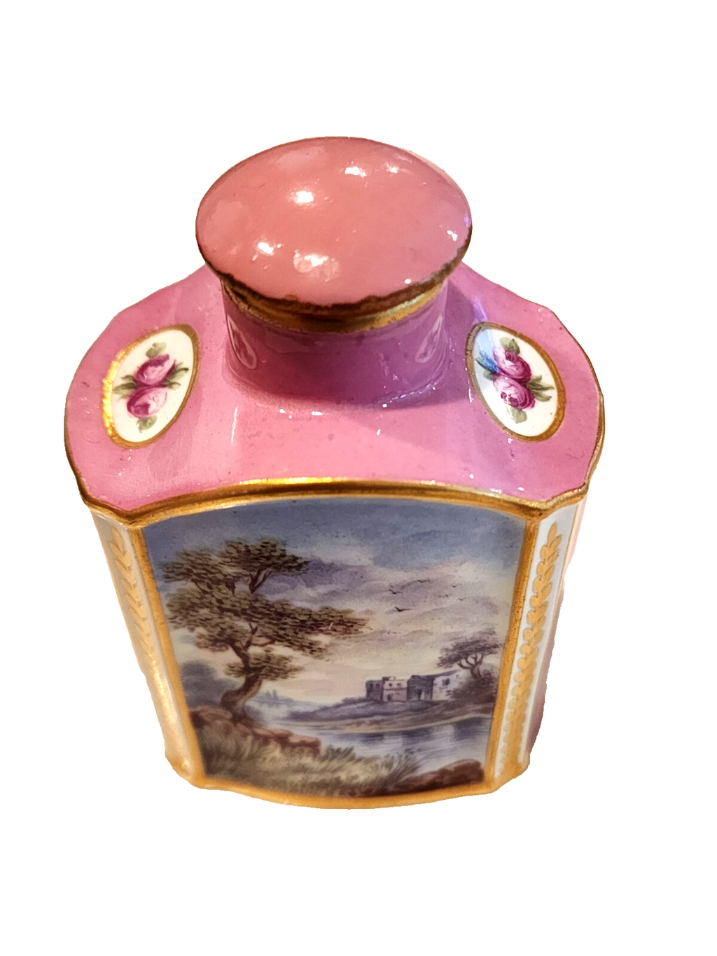 Stunning 19th Century Hand Painted Sevres Porcelain Tea Caddy